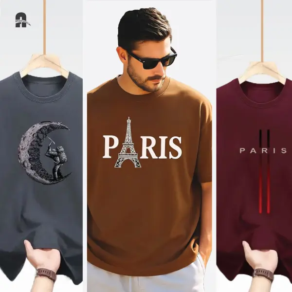 Mens Premium Export Quality DropShoulder T-shirt 3 pcs Combo