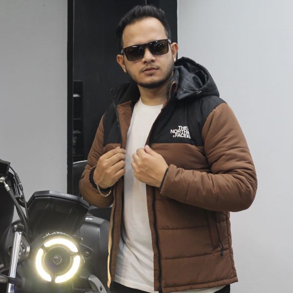 Exported Insulated Zipper Hoodie Jackets for Men’s Black/Coffee