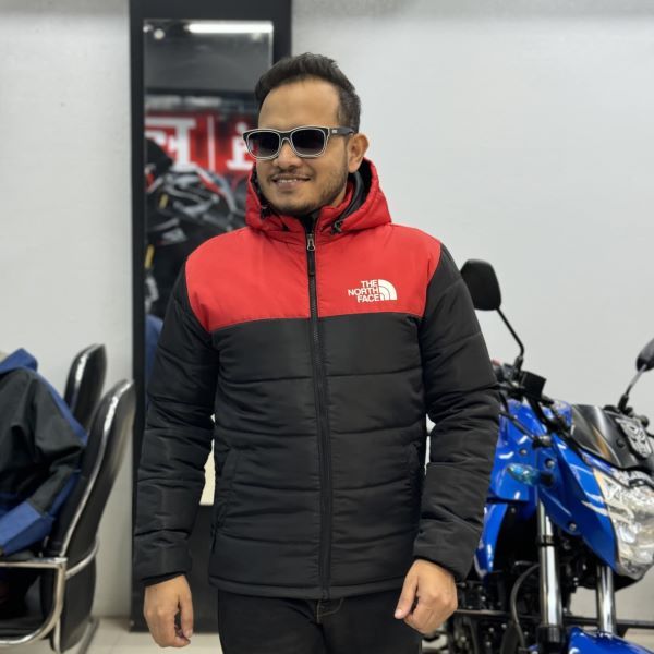 Exported Insulated Zipper Hoodie Jackets for Men’s Red / Black