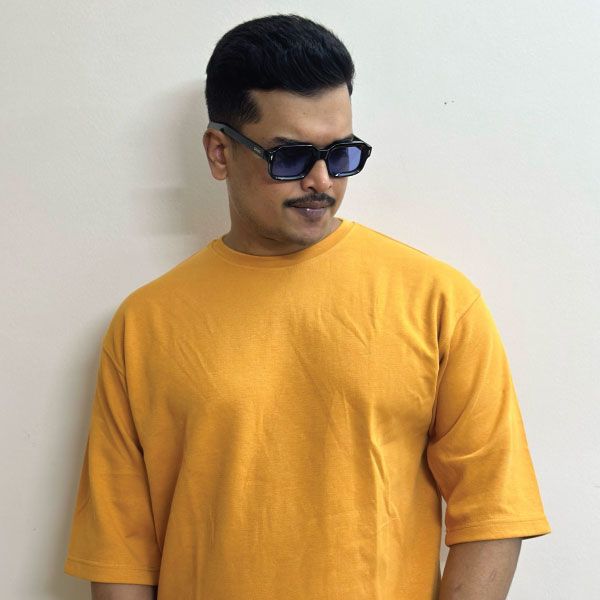 Premium Drop Shoulder Yellow T-Shirt