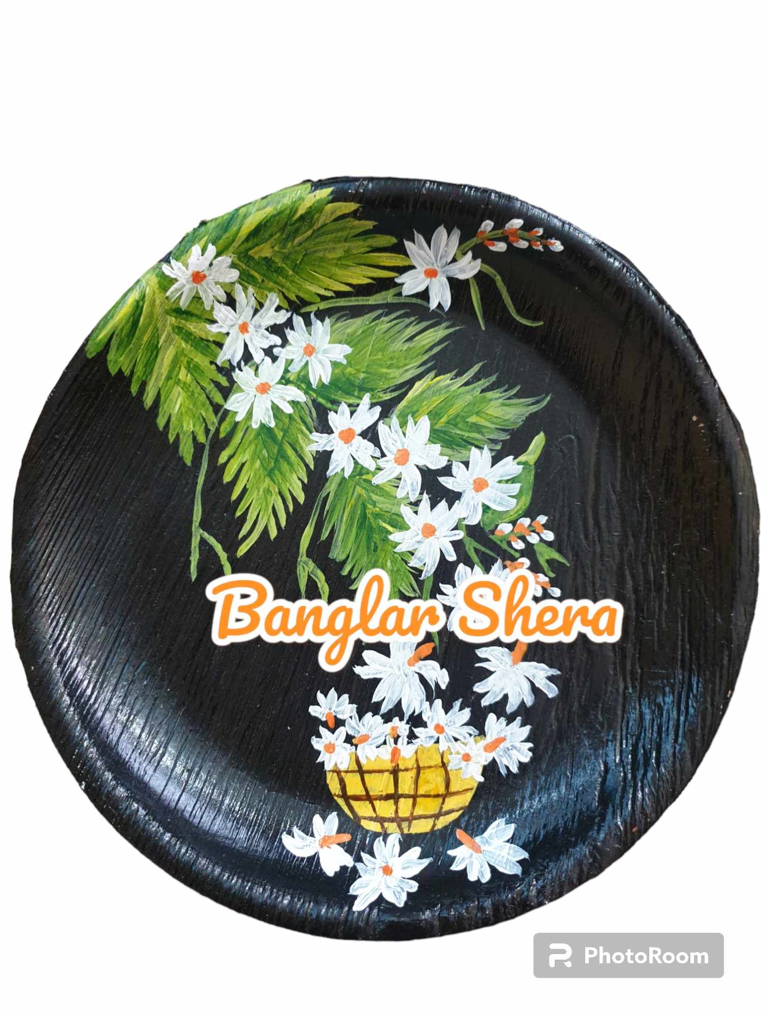 সুপারি খোলের পেইন্টিং প্লেট।