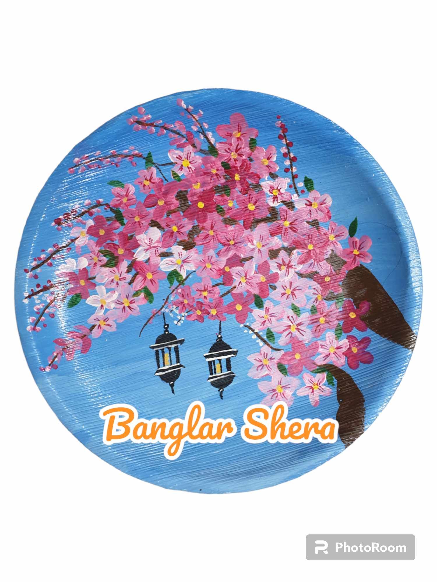 সুপারি খোলের পেইন্টিং প্লেট।