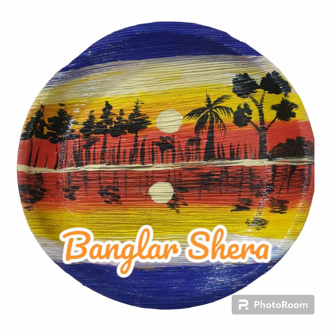 সুপারি খোলের পেইন্টিং প্লেট।