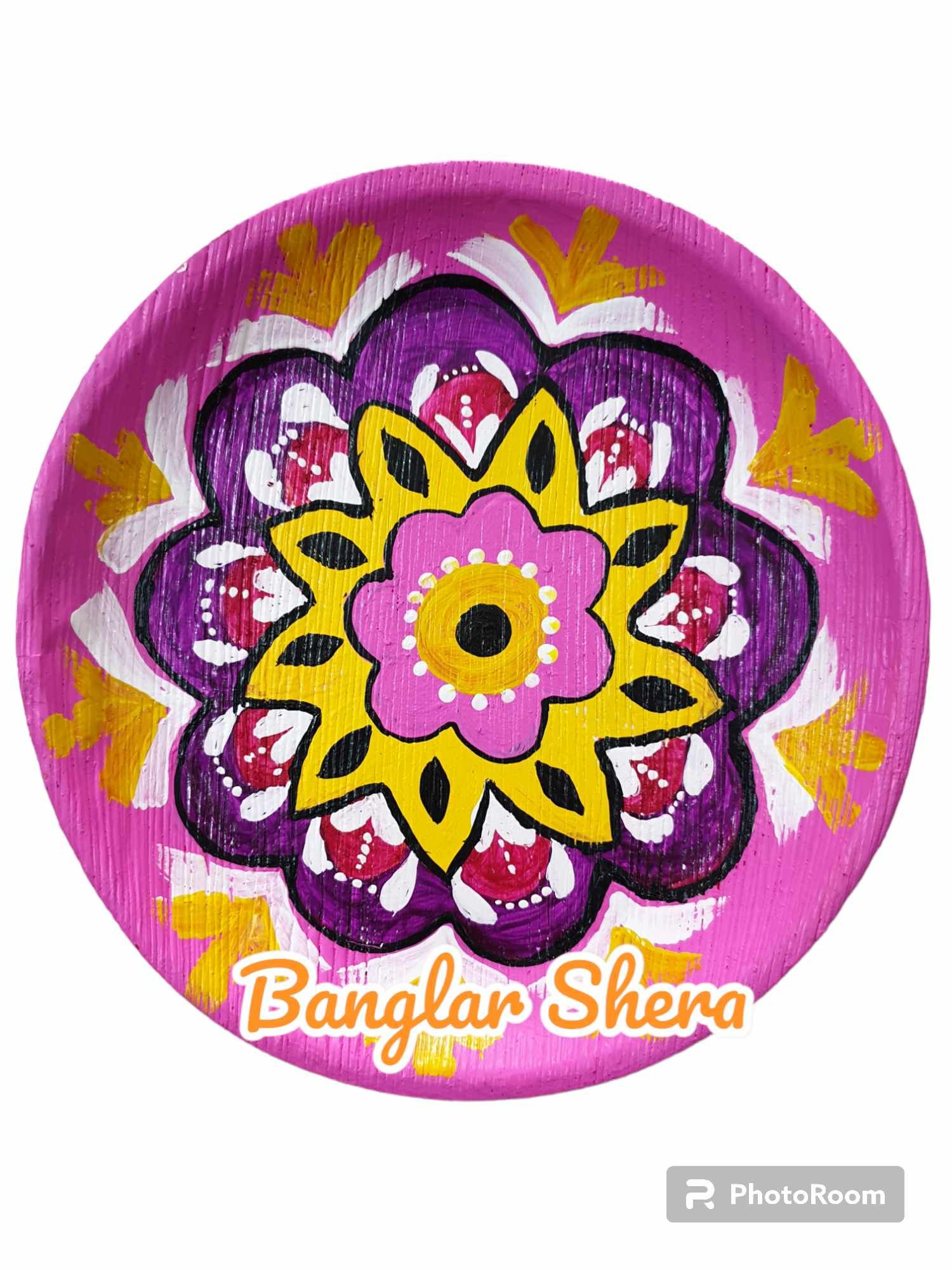 সুপারি খোলের পেইন্টিং প্লেট।