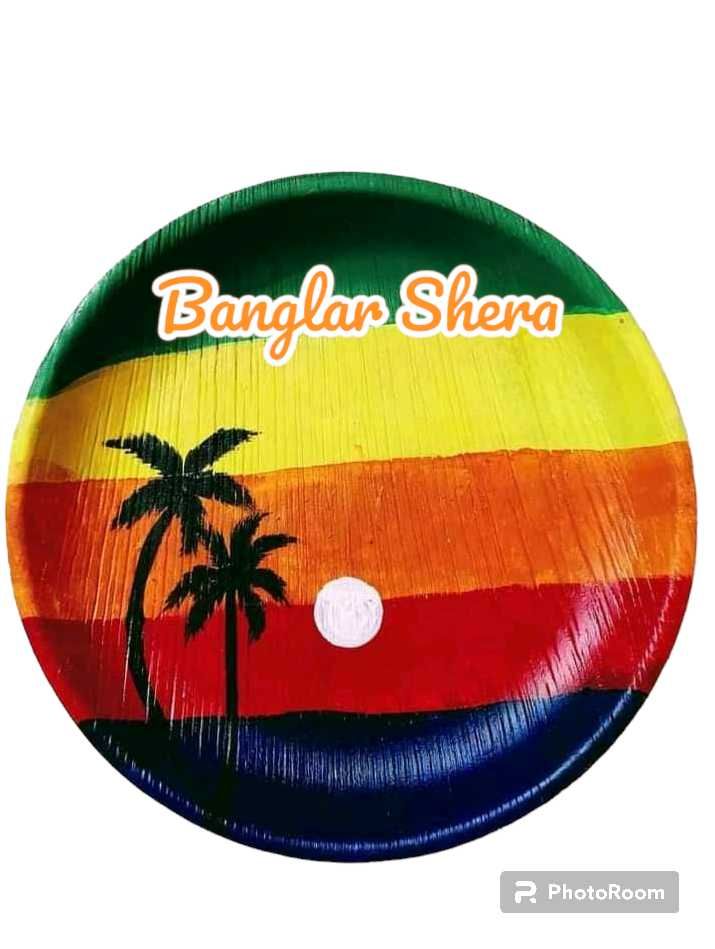 সুপারি খোলের পেইন্টিং প্লেট।