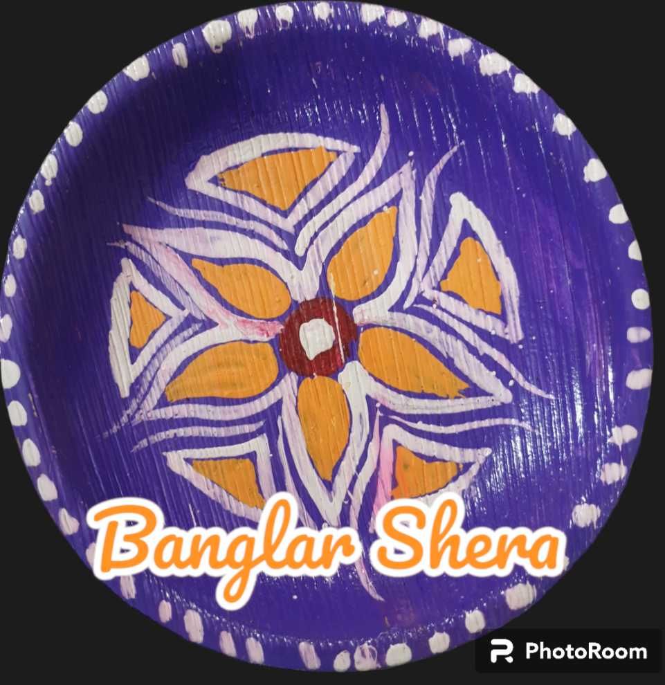 সুপারি খোলের পেইন্টিং প্লেট।