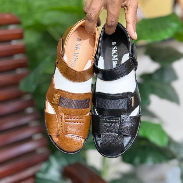 SKM Genuine Leather Premium Sandal Shoe for Men (EGB EGM)