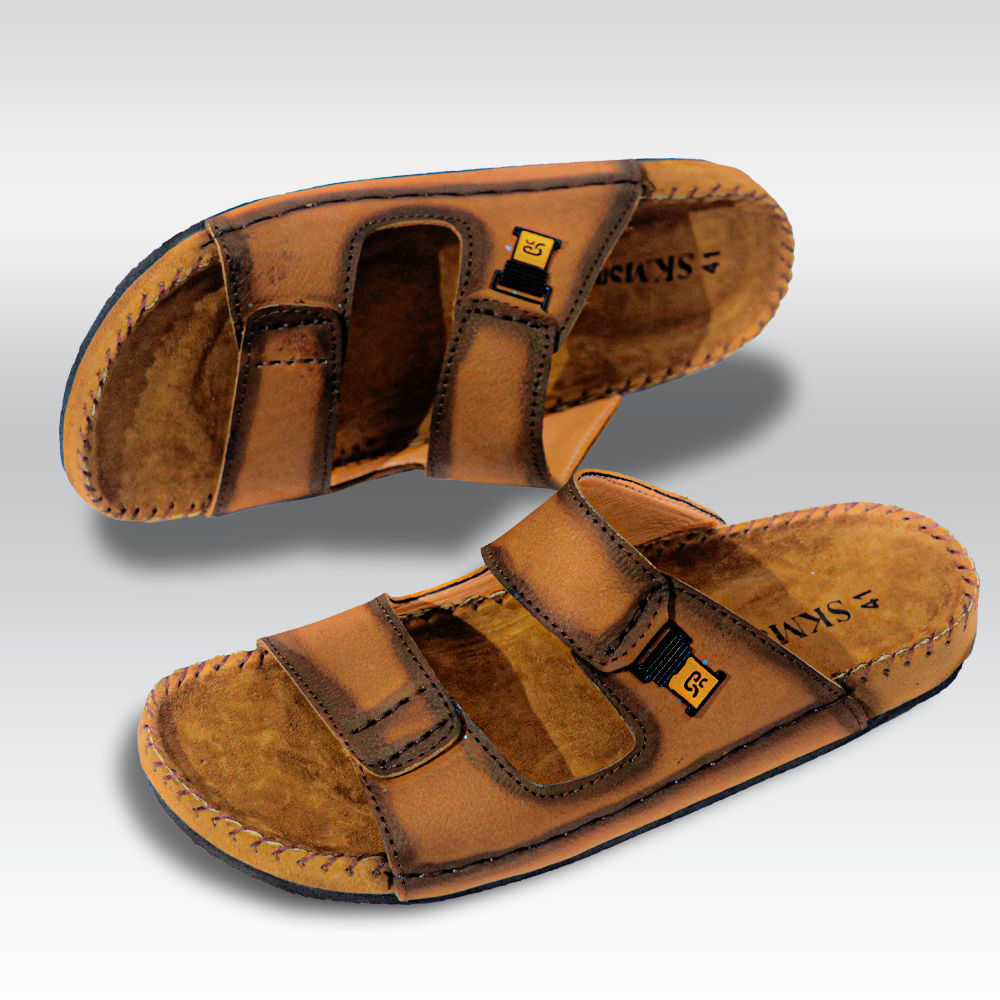 SKM Original Cow Leather Stylish Slide Sandal For Men