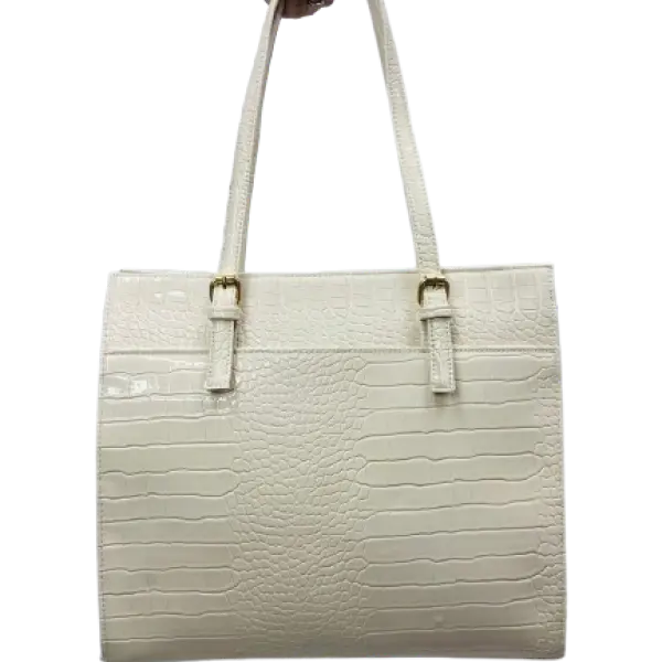 Crocodile leather glossy tote bag