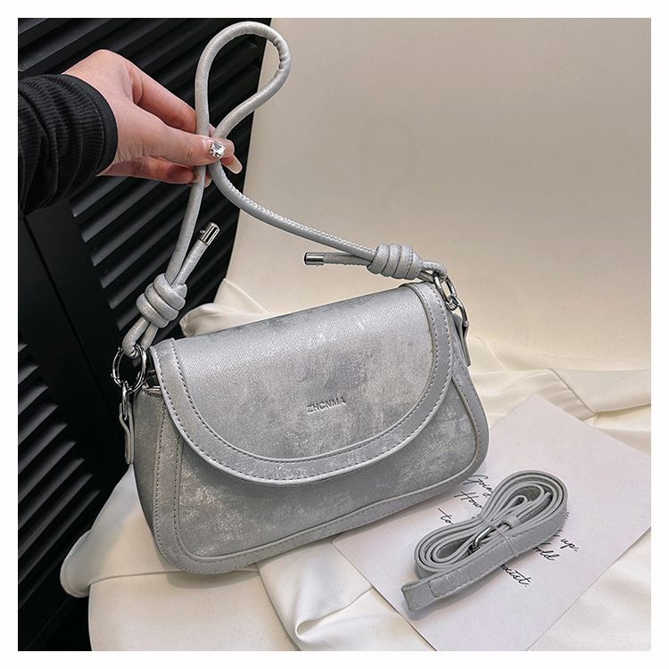 Trending silver color crossbody shoulder bag