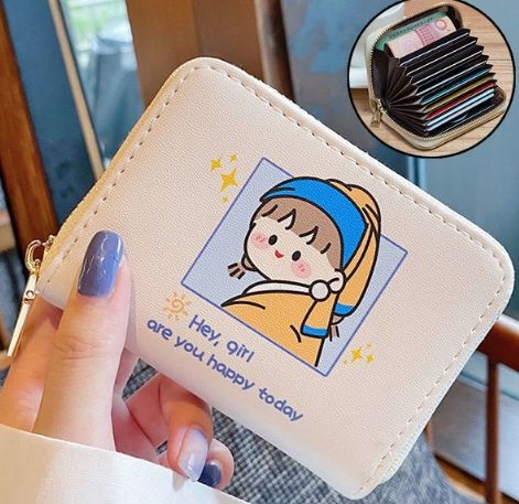 Cute card holder PU leather card holder girls mini purse