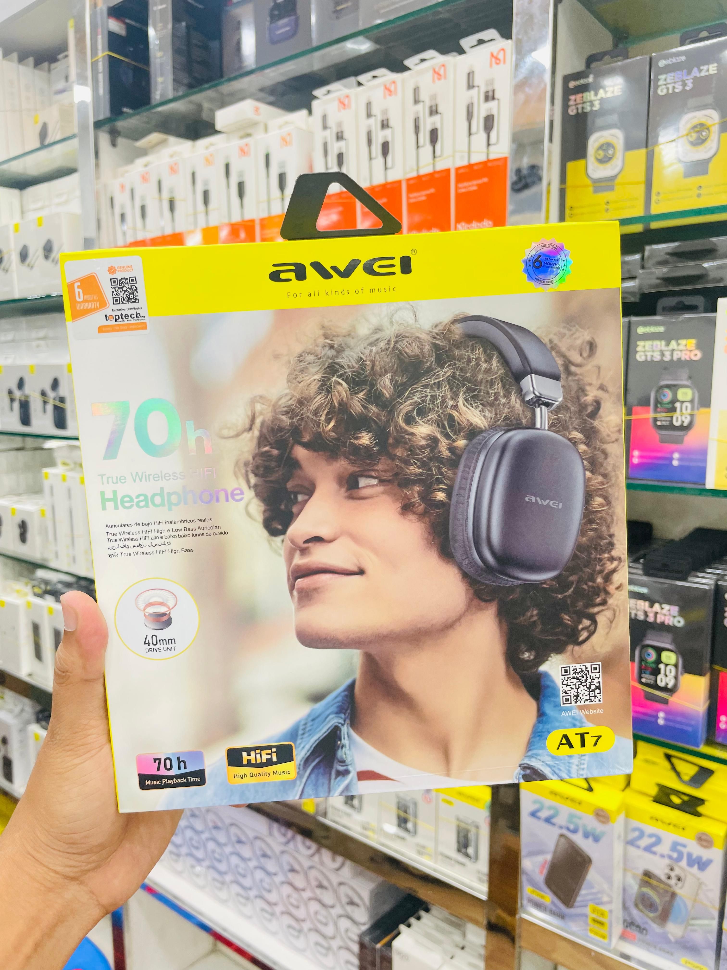 Awei AT7 Bluetooth wireless headphone stereo surround speaker with microphone headset