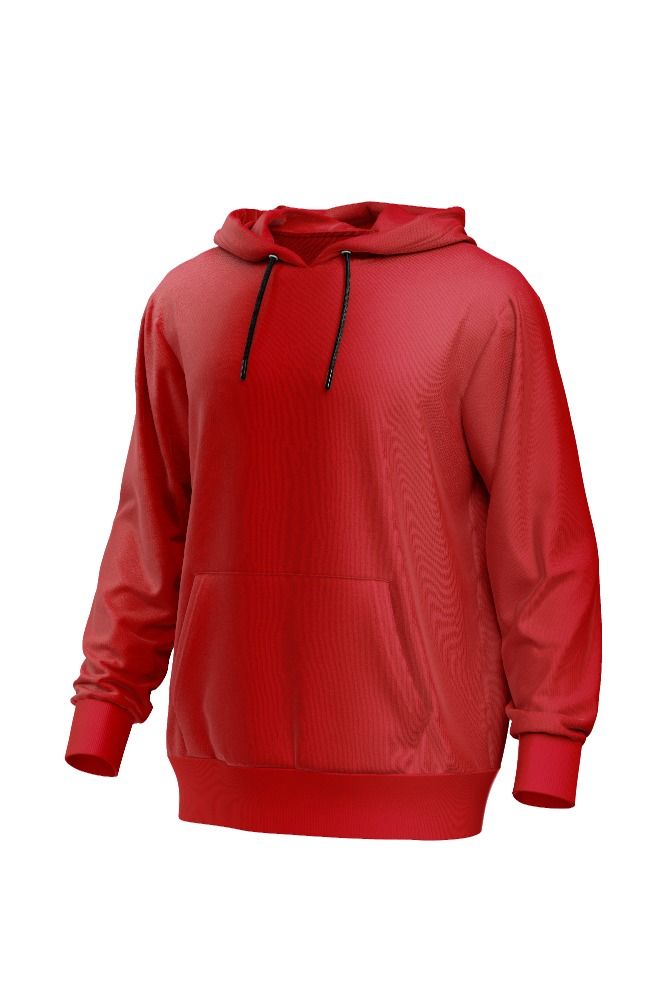 Men Solid Hoodie - Red