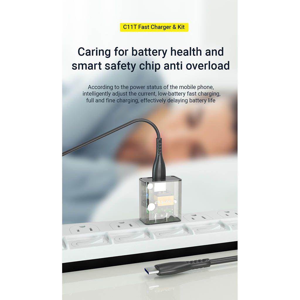 Awei C11T Small Adapter with Type-C Cable
