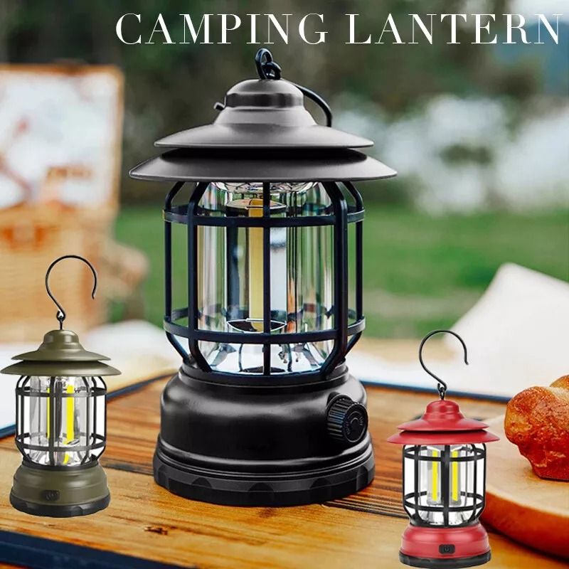 Retro Lamp Portable Camping Lantern-Black