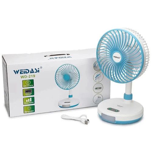 WD-219 RECHARGEABLE PORTABLE USB FAN with Led Light