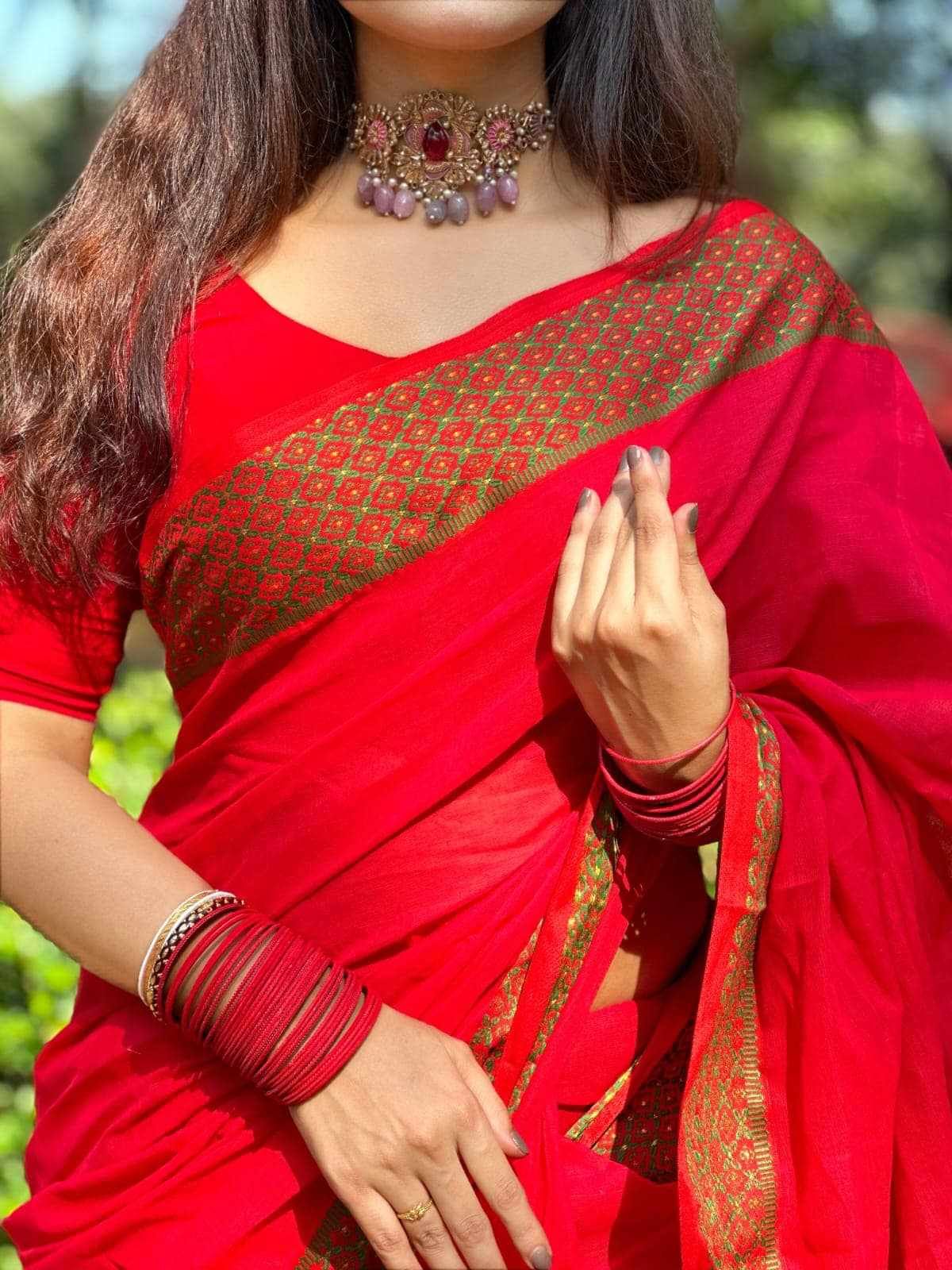 Pure Tangail cotton sari