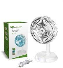 DP-7625 3 Gears Wind USB Charging Rechargeable Table Fan China With Lighting Lamp