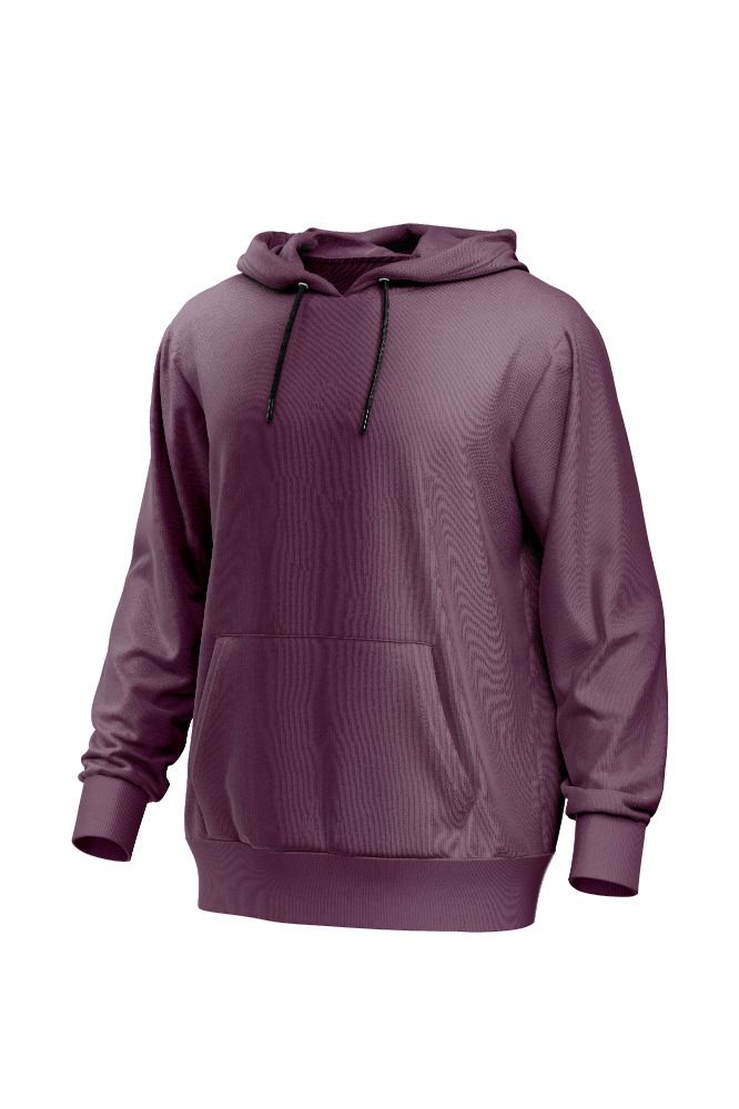 Men Solid Hoodie - Burgundy