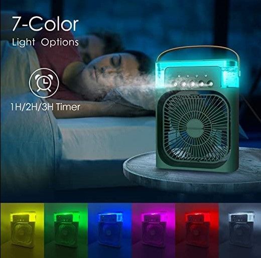 3 in 1 USB Portable Air Cooling Fan with Humidifier Purifier Mist and LED Light
