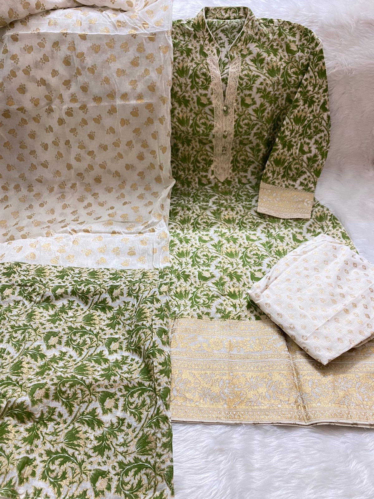 PURE KHADDI COTTON SCREEN PRINT STITCH 3PIC