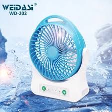 Electric 3 Speed Control USB Portable Mini Rechargeable Fan with Light