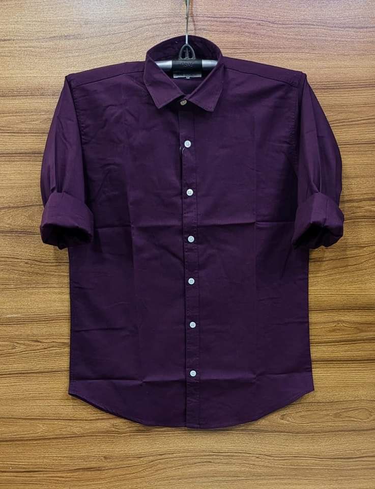 Men's Long Sleeve Solid Shirt - 01