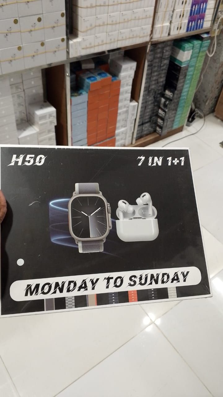 H 50 Smartwatch H50 Smartwatch with 7 Straps 1 Headphone with1 Cover