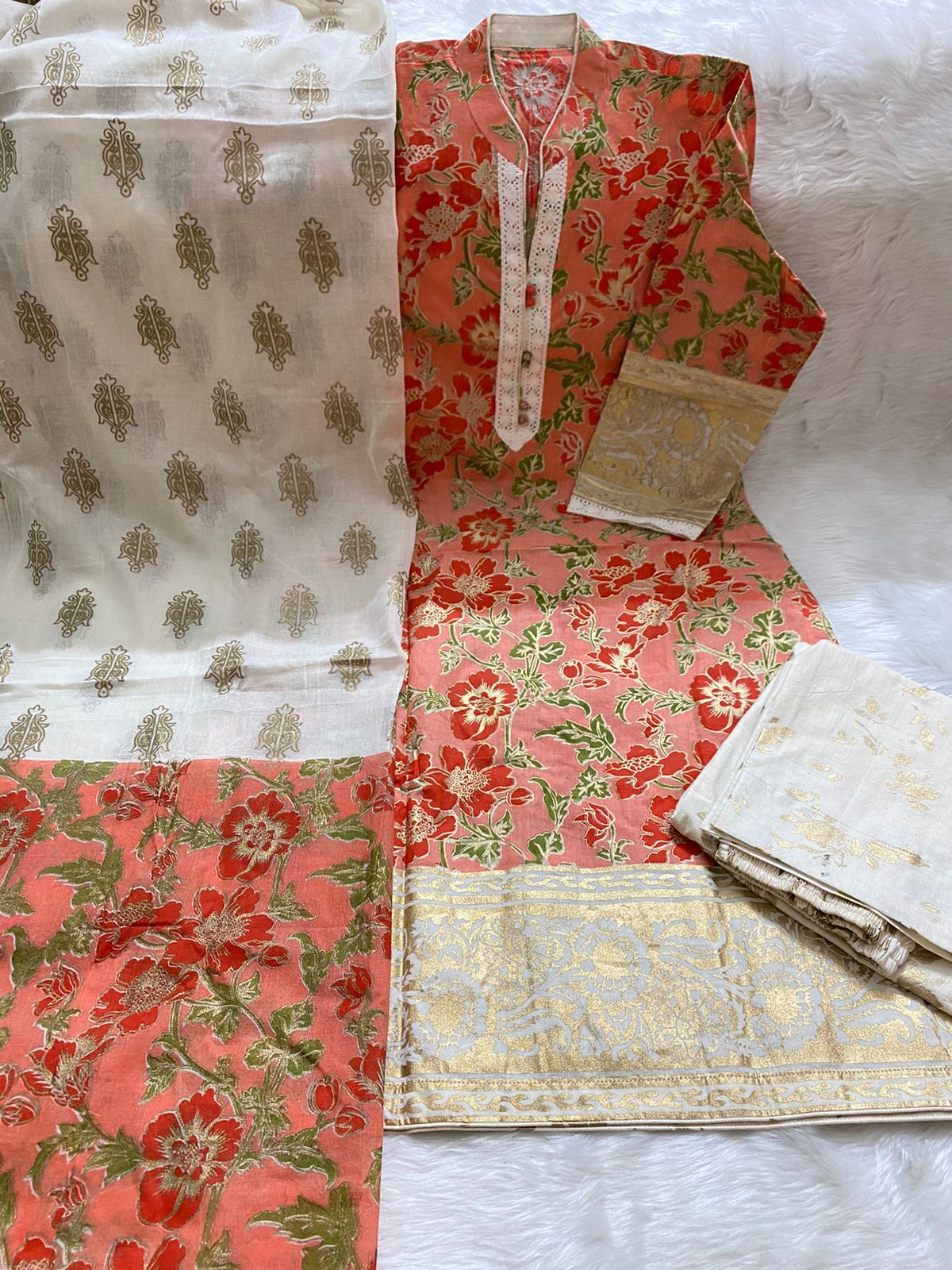 PURE KHADDI COTTON SCREEN PRINT STITCH 3PIC