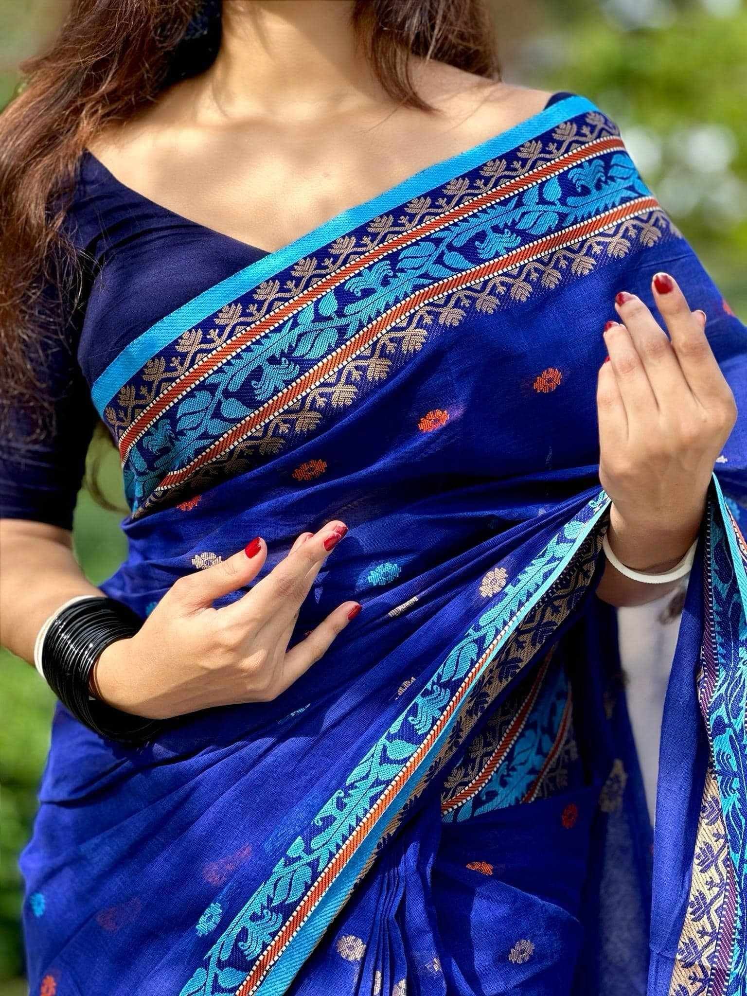 Pure Tangail cotton sari