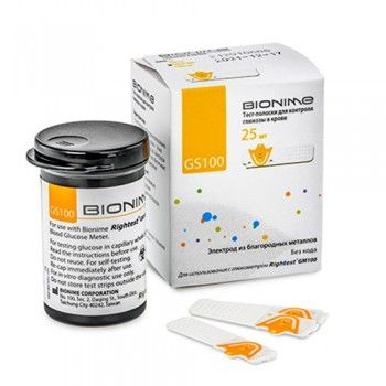 Bionime Gs 100 Blood Glucose Monitor Test strips 25Pcs