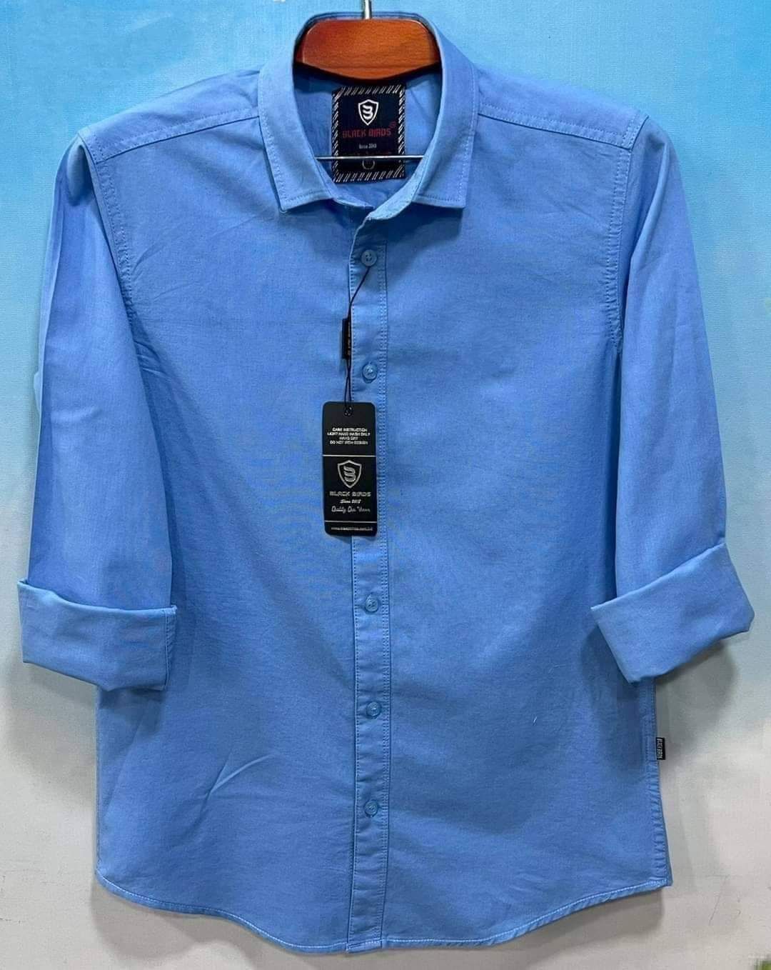 Men's Long Sleeve Solid Shirt - 08