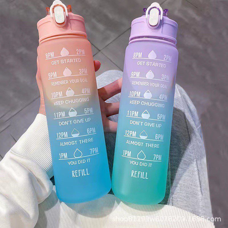 1L 3D Kawai Time Scale Motivational Water Bottle