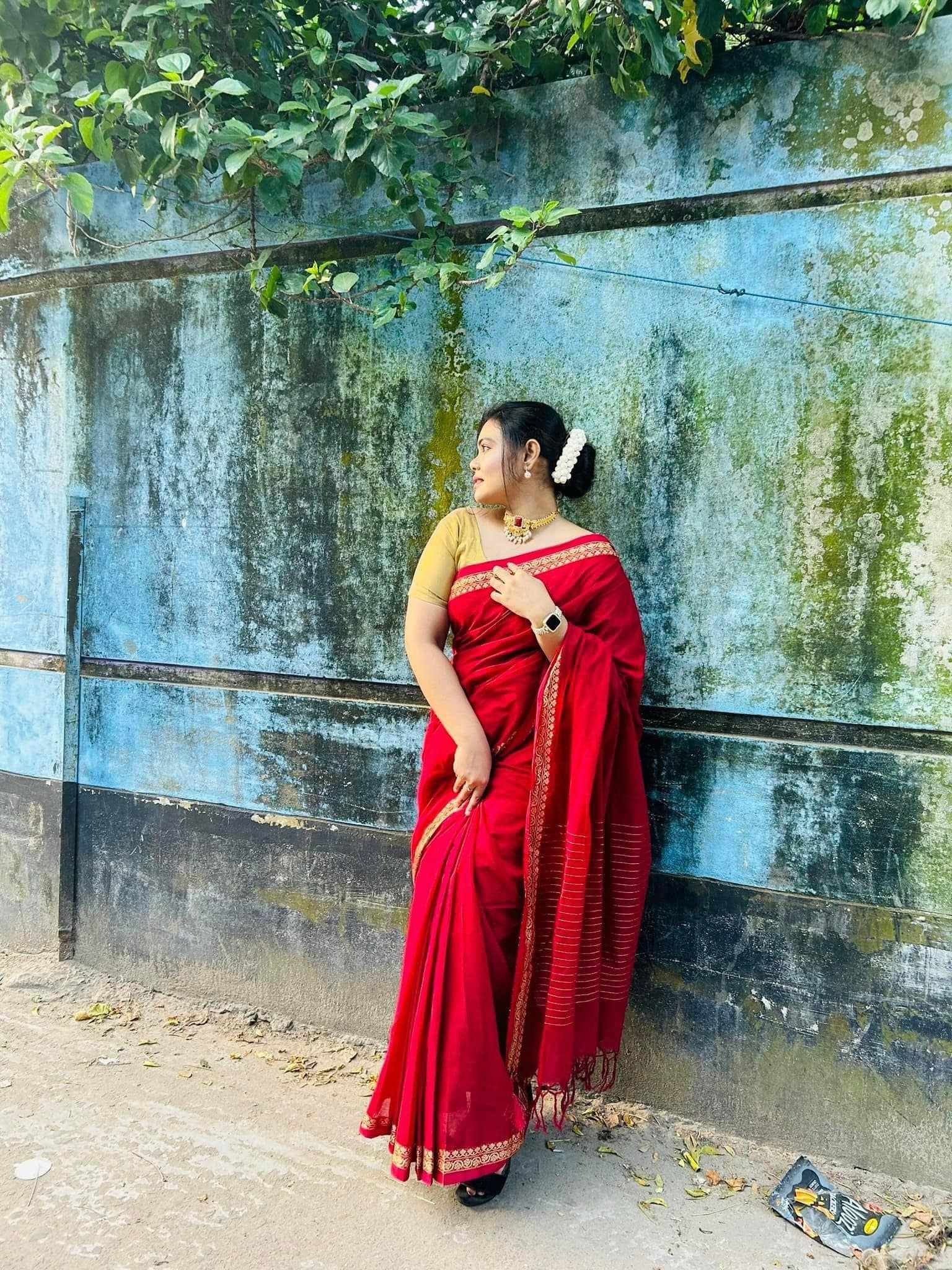 Pure Tangail cotton sari