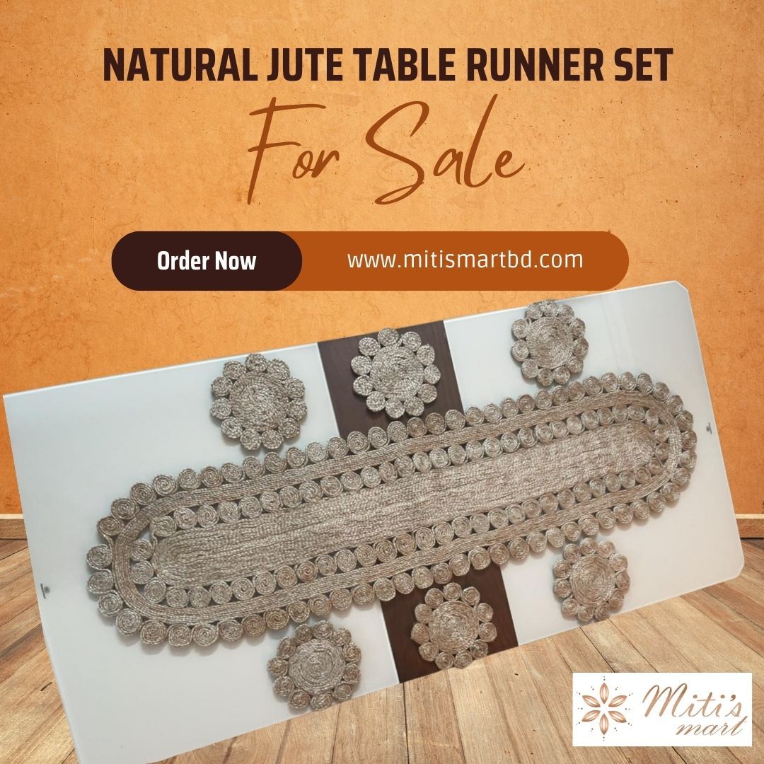 NATURAL JUTE TABLE RUNNER SET