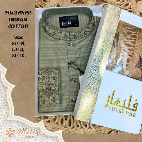 FULBAHAR INDIAN COTTON CUFFRIN PANJABI