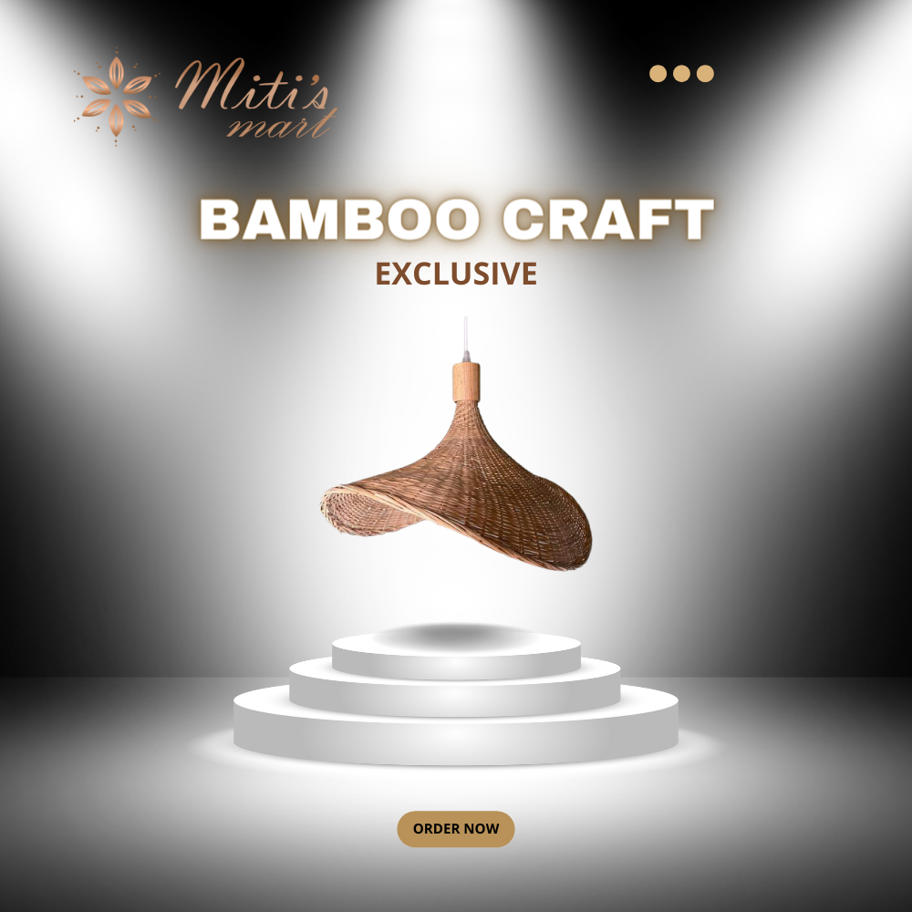 Handcrafted Bamboo Horn Lampshade