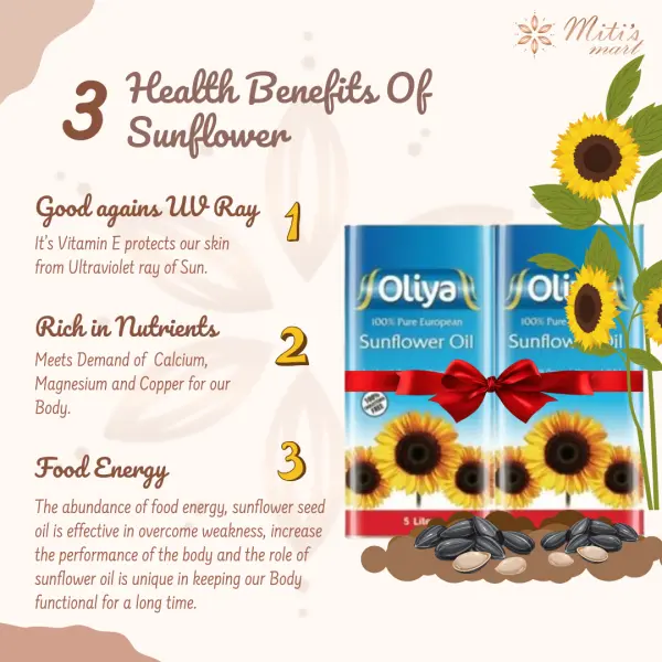5 L Oliya Sunflower Oil Tin Jar ( 2 Pcs Combo)