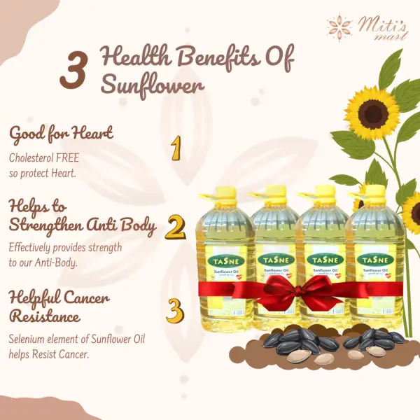 5L Tasne Sunflower Oil Plastic Jar ( 4 Pcs Combo )