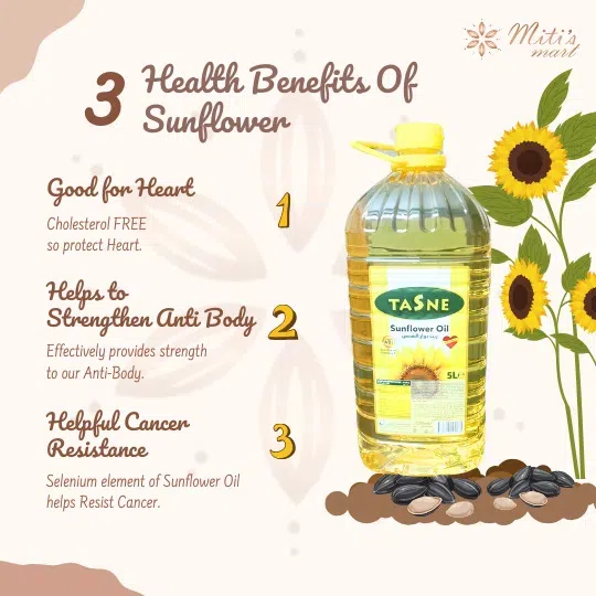 5L Sunflower Oil Tasne (Plastic Jar)