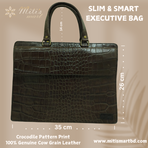 SLIM & SMART LEATHER  EXECUTIVE BAG