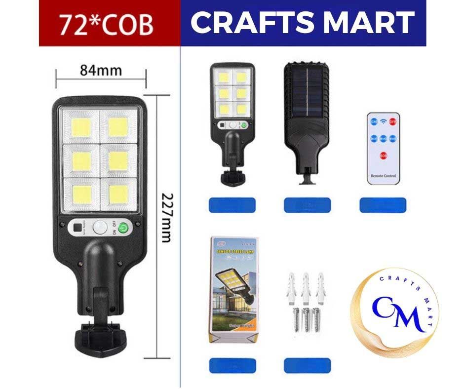 Solar Auto Sensor LED Lamp Remote Control (Water Proof)