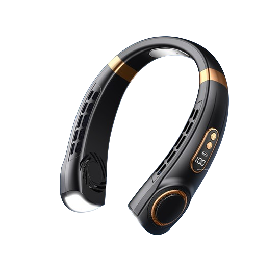 5 Gear Upgraded Plastic Neck Fan With Display & Light