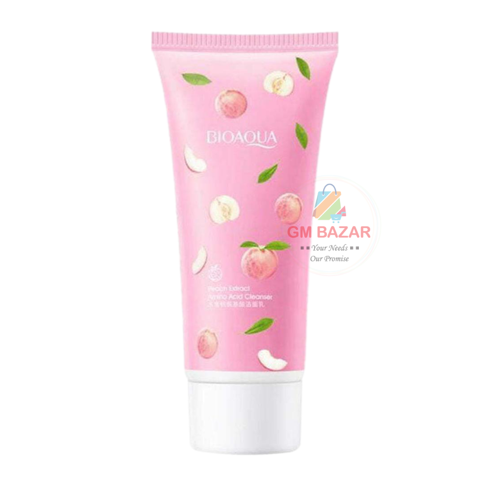 FACE WASH BIOAQUA PEACH AMINO ACID FACIAL CLEANSER FOAM 100GM