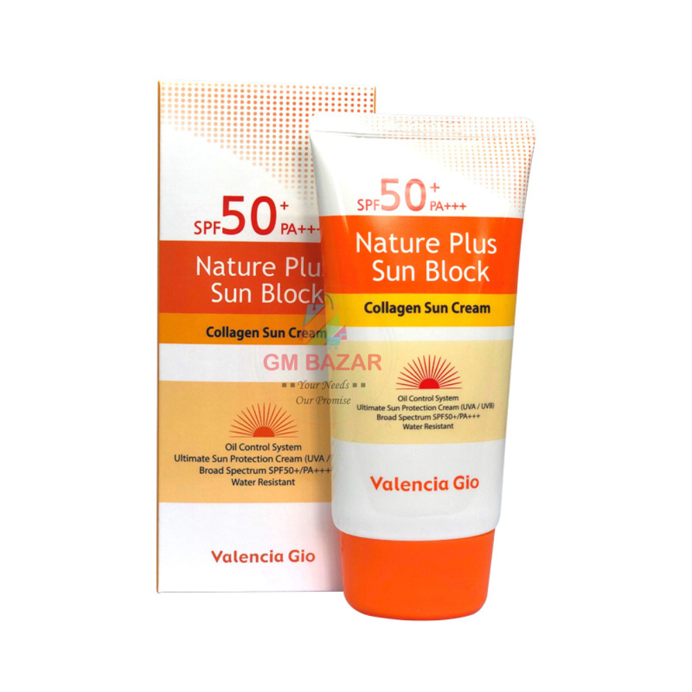 SUNSCREEN VALENCIA GIO NATURE PLUS SUN BLOCK SPF 50+ PA+++ 70ML