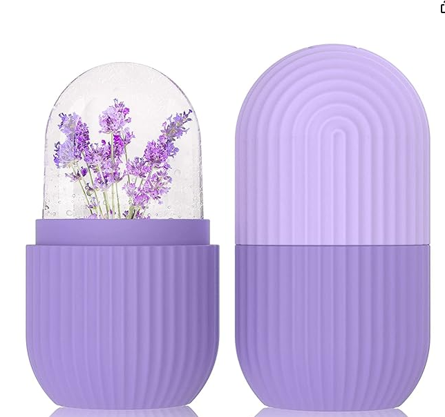 Ice Roller for Face and Eye Reusable Ice Face Roller Ice Cube Mold Puffiness Relief Tighten Skin Silicone Ice Cube Massager for Brightening Skin