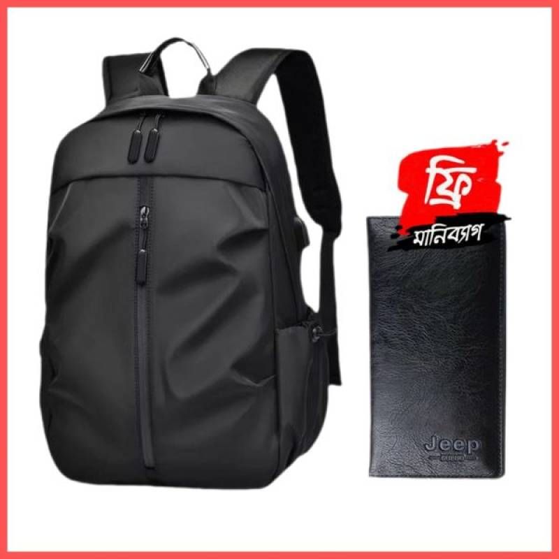 Waterproof Multi- Laptop Backpack Black ( Moneybag Free )