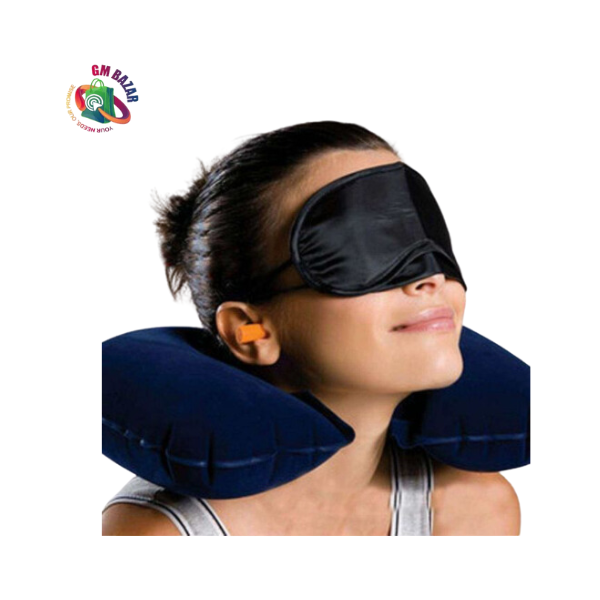 TRAVEL SELECTION 3 IN 1 WITH COMFORT NECK PILLOW SLEEPING EYE MASK & TRAVEL EARPLUG SET