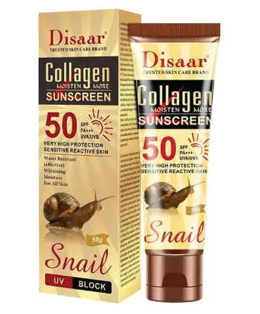 SUNSCREEN DISAAR COLLAGEN 50 SPF PA+++ UVA/UVB SNAIL 50GM