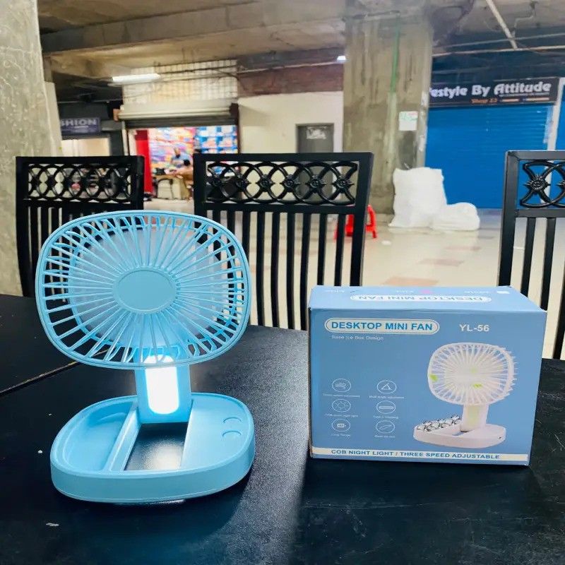 Desktop Mini Fan With Light Rechargeble & C Type Charging Port